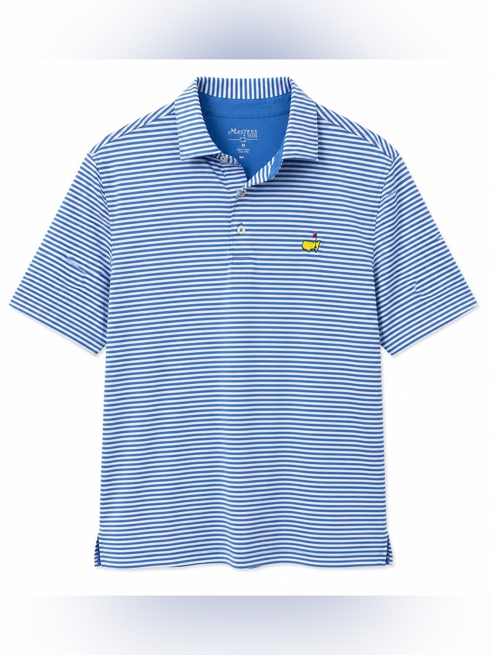 Masters Tech Augusta National Golf Polo Shirt Men’s Medium Blue White Stripe